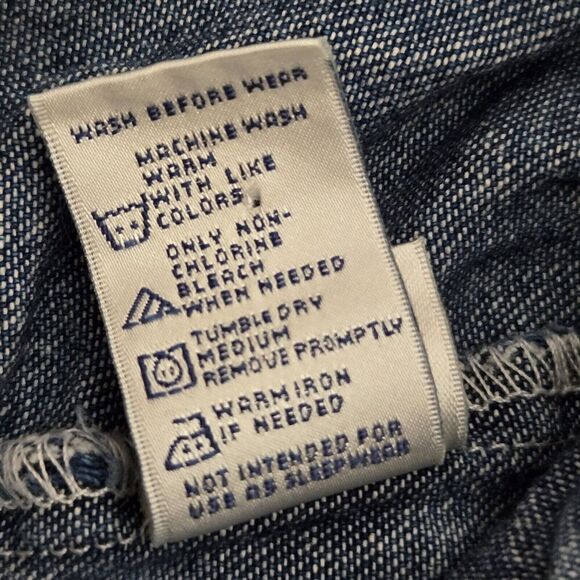 VTG Oshkosh B'Gosh Baby Denim Dress With Embroidered Flowers Butterfly - N4 - Picture 6 of 8